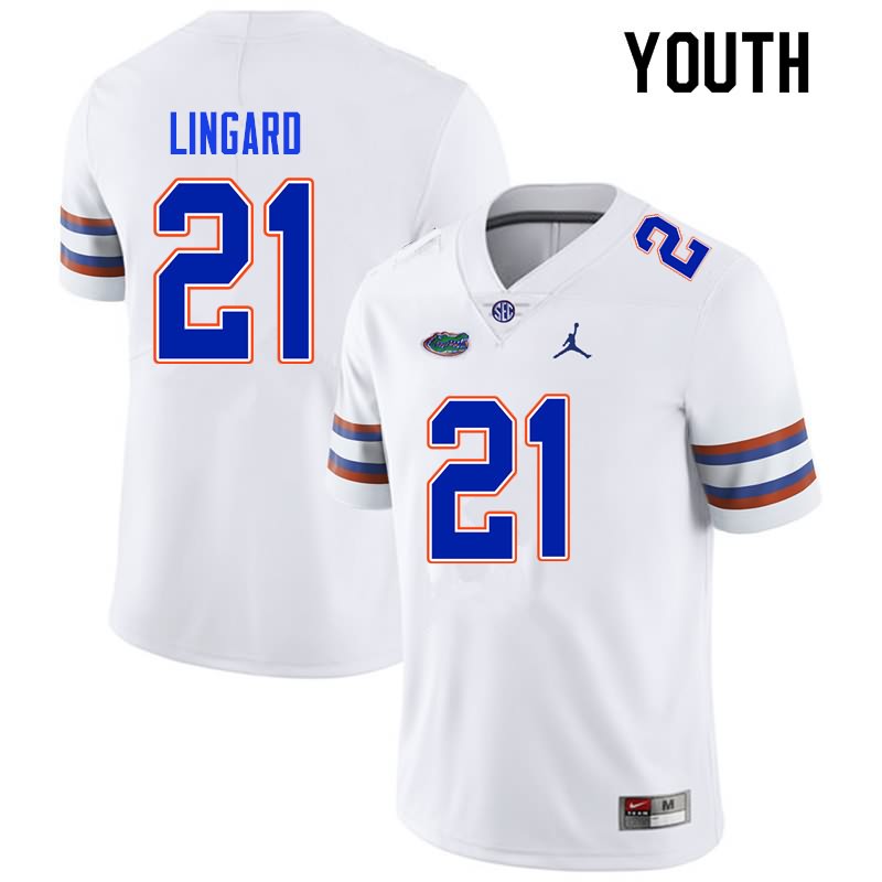 Youth NCAA Florida Gators Lorenzo Lingard #21 Stitched Authentic Nike White College Football Jersey MOU3065OH